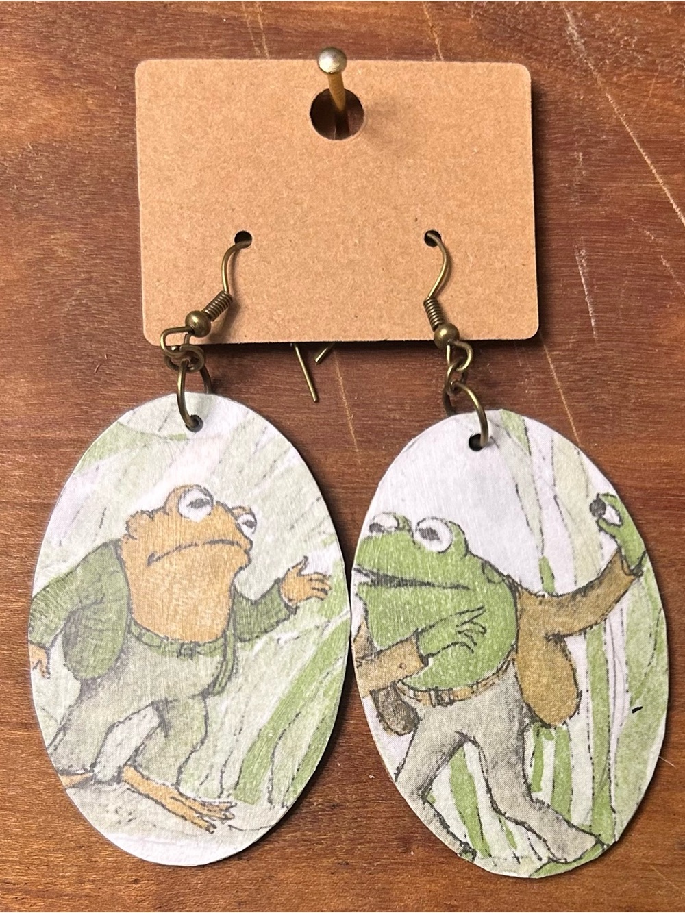 Upcycled Frog and Toad Drop Earrings